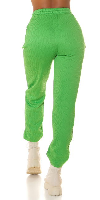 Trendy hoge taille joggingbroek met tailleband groen